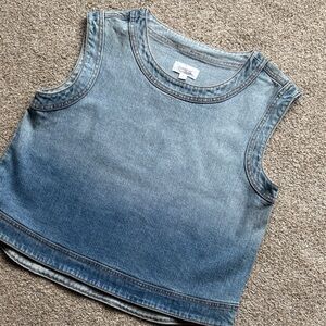 Evereve Light-to-Mid Wash Denim Tank Top